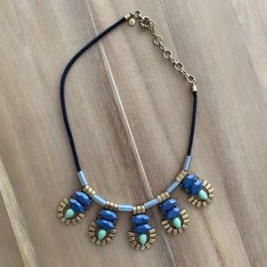 J. Crew Blue and Gold Statement Necklace
